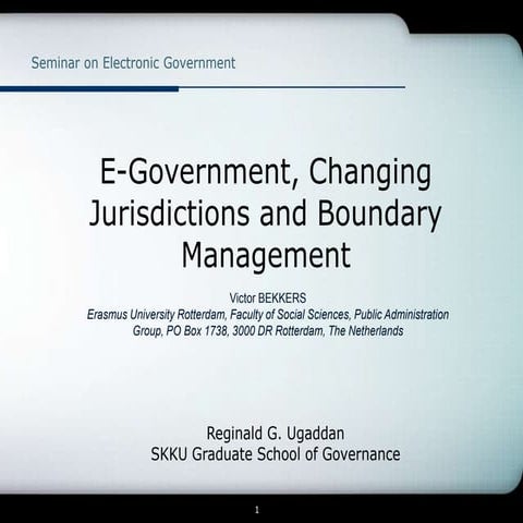 E government, changing jurisdictions and boundary management