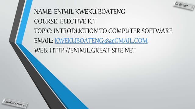 E-ICT INTRODUCTION TO COMPUTER SOFTWARE ANTI-DOTE SERIES.pptx
