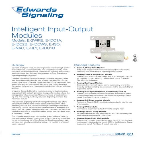 Edwards Signaling E-IDCWS Data Sheet