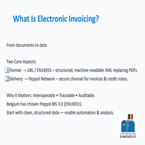 E-Invoice & Peppol Presentation by E-invoice.be