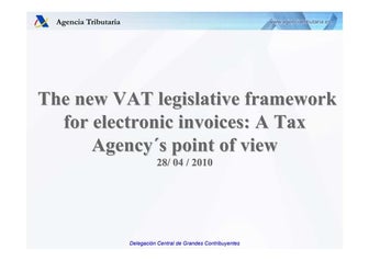 E invoicing, the new vat legislative framework for electronic invoices