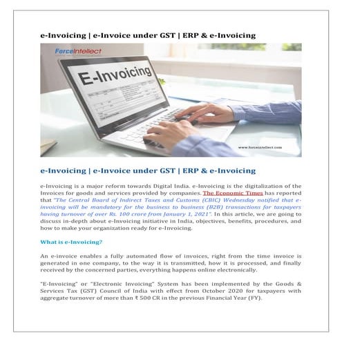 e-Invoicing under GST