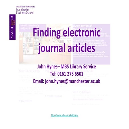 E journals march 2011 john rylandsx