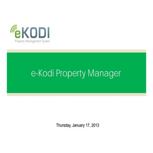 e-kodi Presentation External