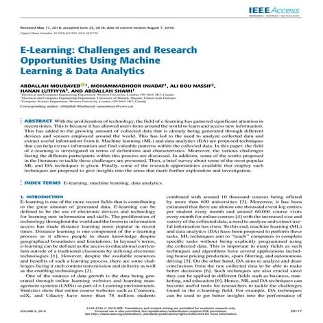 E-Learning: Challenges and Research Opportunities Using Machine Learning & Da...