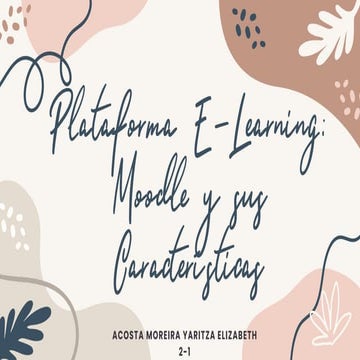Plataforma E-Learning: Moodle y sus características