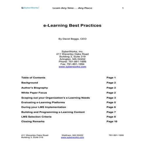 E Learning Best Practices
