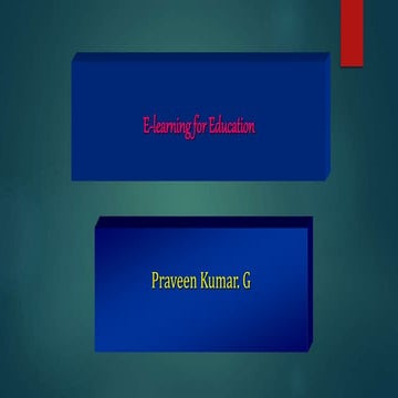 E learning for education