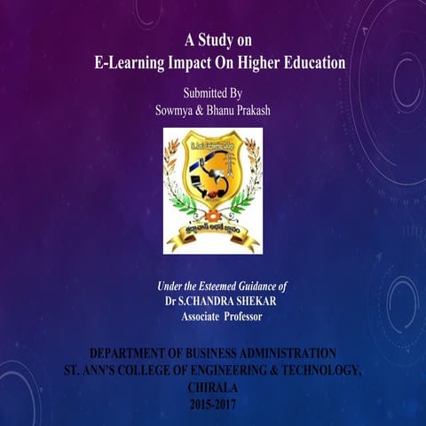 E learning-impact on higher-education