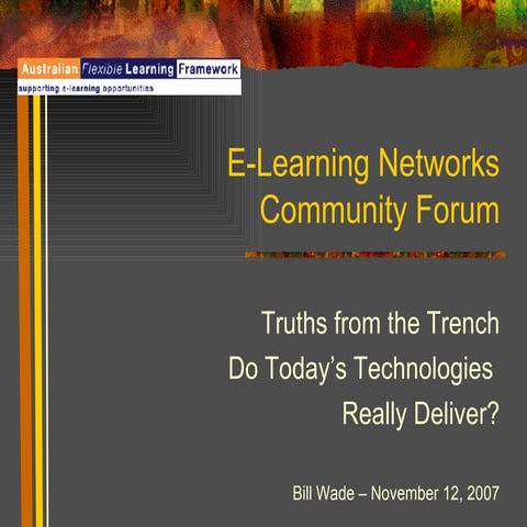 E Learning Networks Forum Nov 12