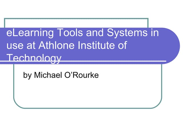 E Learning Tools