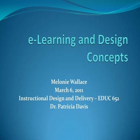 E learning and design concepts