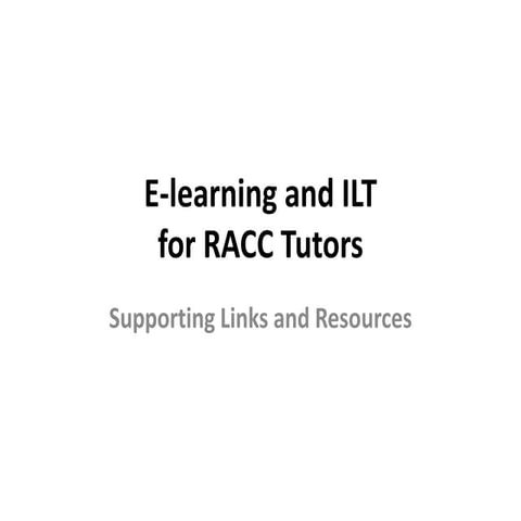 E learning and ILT