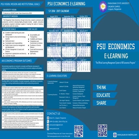 PSU AB Economcis E learning Flyer
