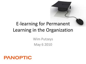 E learning for permanent learning in the organization