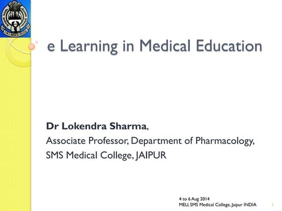 E  learning in medical education
