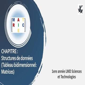 Cours Algorithme: Matrice