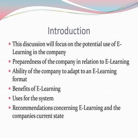 E learning proposal
