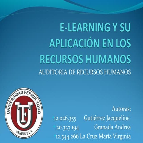 E learning y su aplicación en los recursos humanos