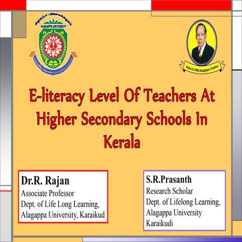 E literacy level of teachers at higher secondary schools - A Survey