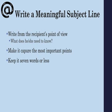 Effective Email Subject Lines and Message Organization for Clear ...