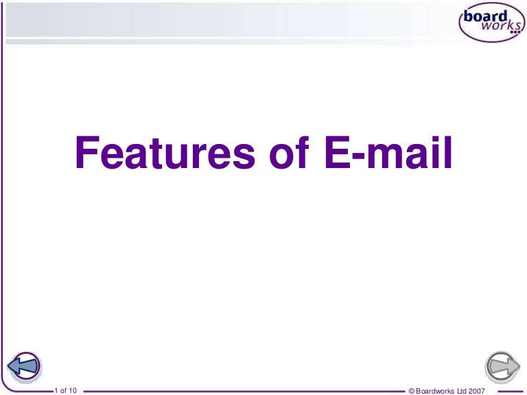 E mail features