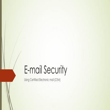 E mail security using Certified Electronic Mail (CEM)