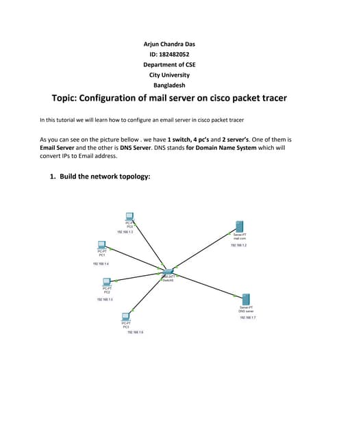 Mail server on cisco packet tracer | PDF