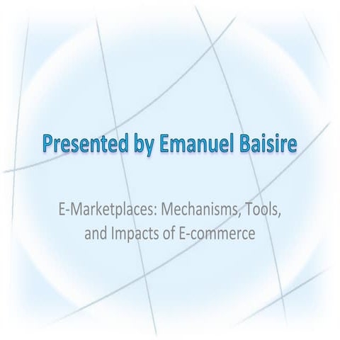 E marketplaces by Emanuel Baisire