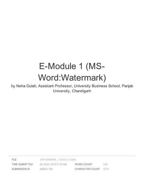 E-Module 2 (MS-Word : Hyperlink) | PDF