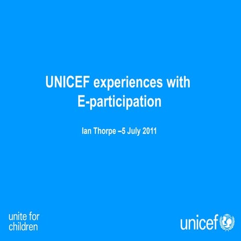 E participation - experiences in UNICEF