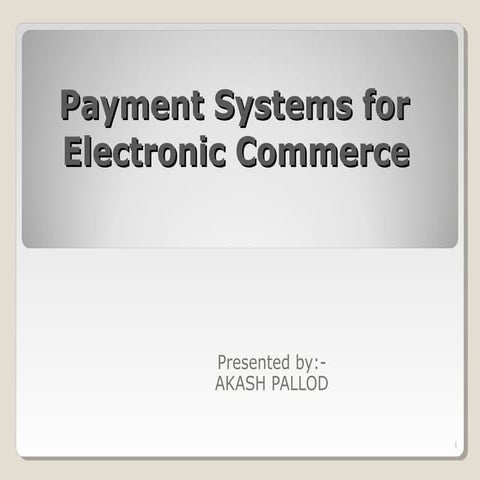 Electronic payment system for e-commerce