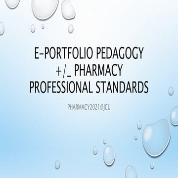 E portfolio pedagogy pharmacy2021-september2020