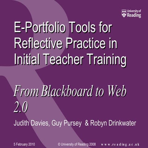 E Portfolio Tools For Reflective Practice In Initial Teacher