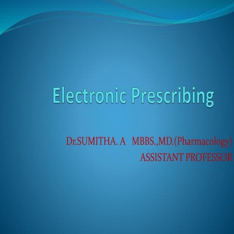 E  prescribing