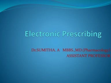 E  prescribing