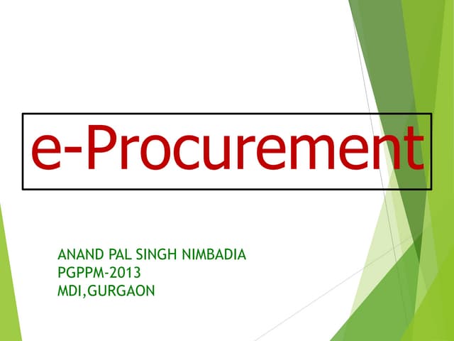 e-Procurement in Indian Government