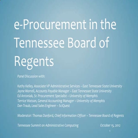 eProcurement TN-Summit 2012