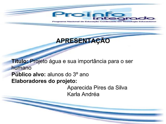 IMPORTÂNCIA DA AGUA NA VIDA DO SER ...