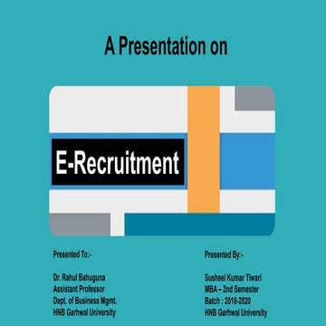 e-recruitment or Online Recruitment PPT 2019