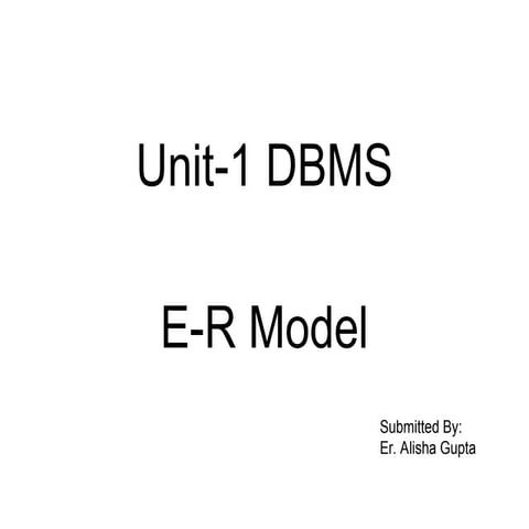 E-R Model Entity relationship model, Entity, Attributes.ppt