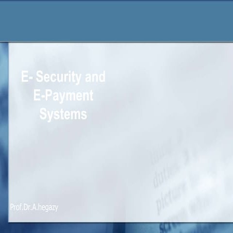 E security  and payment 2013-1