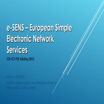 e-SENS - European Simple Electronic Networked Services
