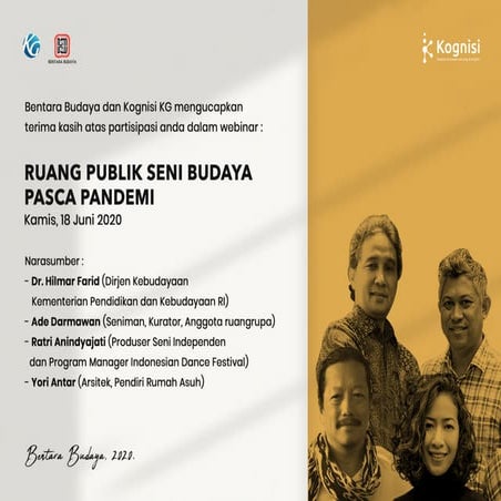 E sertifikat, ruang publik seni budaya pasca pandemi