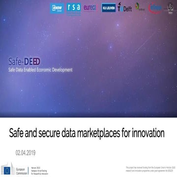 "Towards Value-Centric Big Data" e-SIDES Workshop - "Safe and secure data mar...
