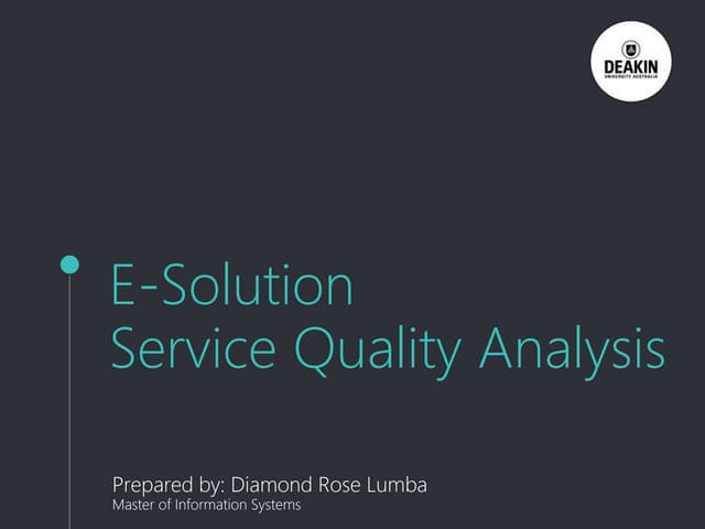 E Solution's Service Quality Analysis