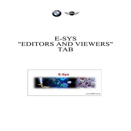 BWM ENET cable E sys Editors and Viewers