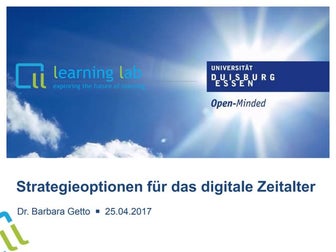 Strategien für Hochschullehre im digitalen Zeitalter (Slides: Dr. Barbara Getto)