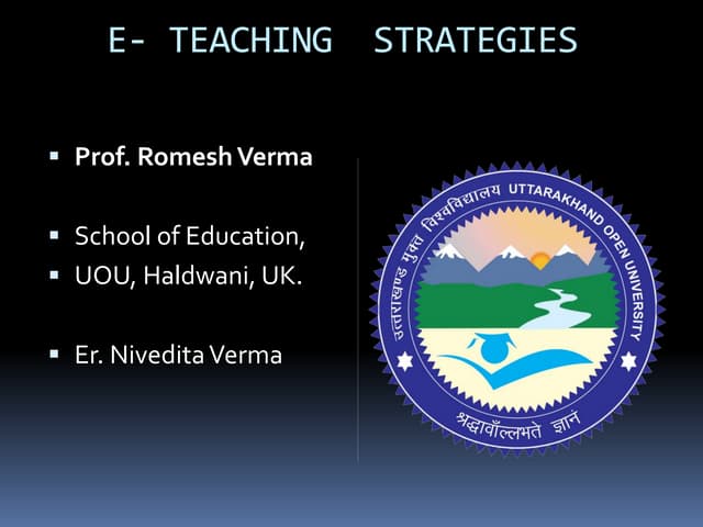 E  Teaching strategies