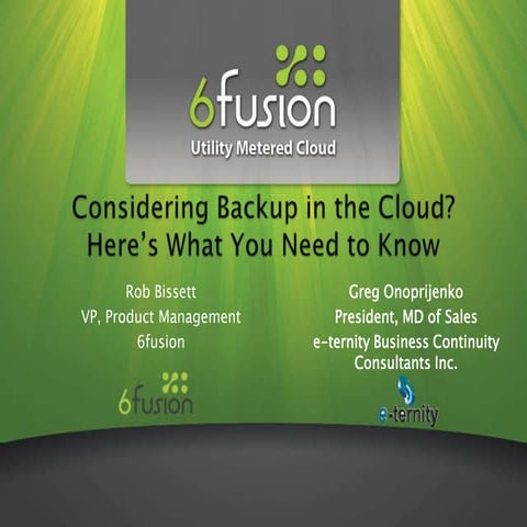 Considering Backup in the Cloud? Here's What you need to know